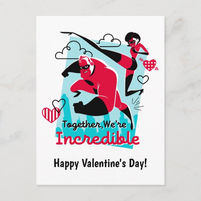 The Incredibles | We're Incredible Valentine Holiday Postcard (Front)