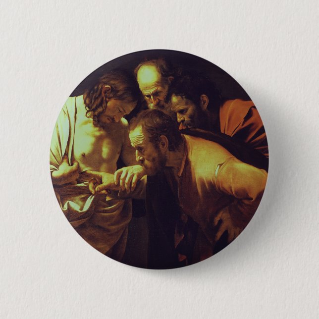The Incredulity of Saint Thomas by Caravaggio Button (Front)