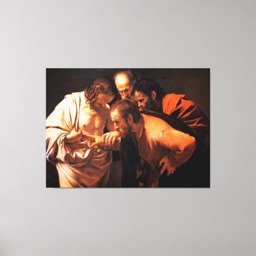 The Incredulity of Saint Thomas by Caravaggio Canvas Print