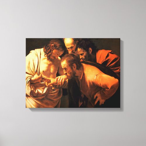 The Incredulity Of Saint Thomas By Caravaggio Canvas Print
