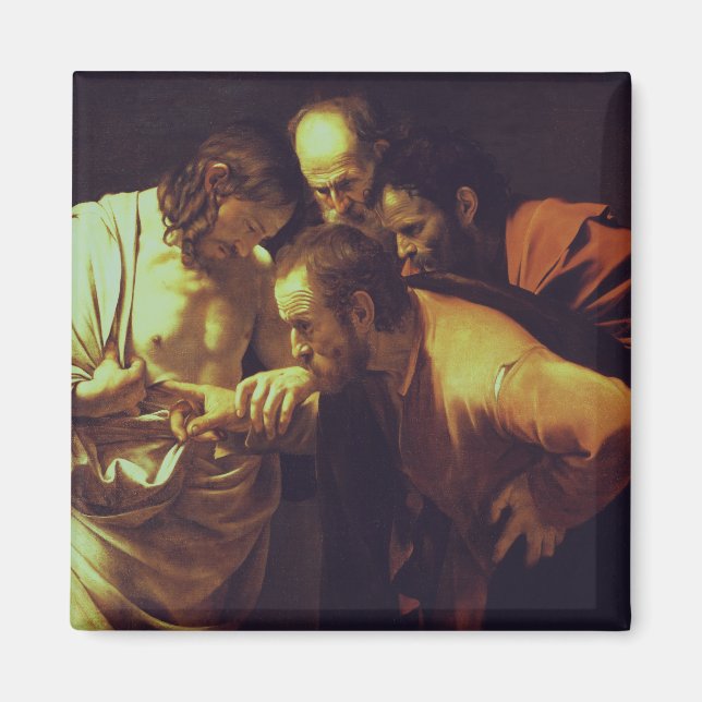 The Incredulity of Saint Thomas by Caravaggio Magnet (Front)