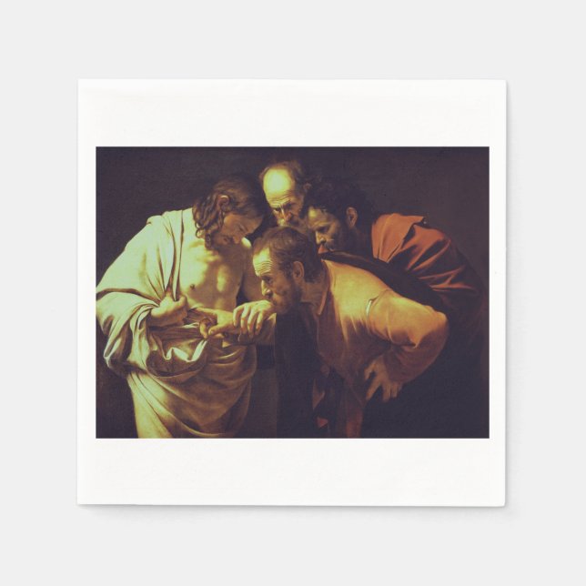 The Incredulity of Saint Thomas by Caravaggio Napkins (Front)