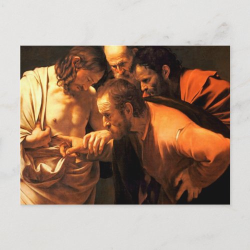 The Incredulity Of Saint Thomas By Caravaggio Postcard