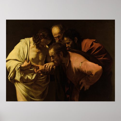 The Incredulity of Saint Thomas by Caravaggio _ Poster