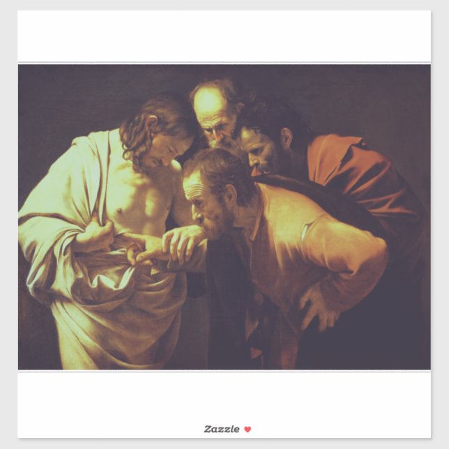 The Incredulity of Saint Thomas by Caravaggio Sticker (Sheet)