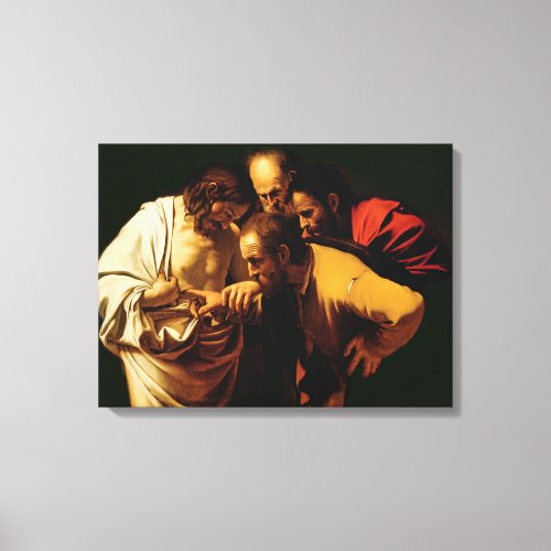 The Incredulity of St Thomas 1602_03 Canvas Print