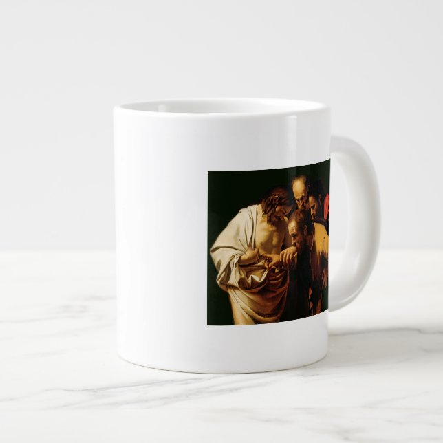 The Incredulity of St. Thomas, 1602-03 Large Coffee Mug (Front Right)