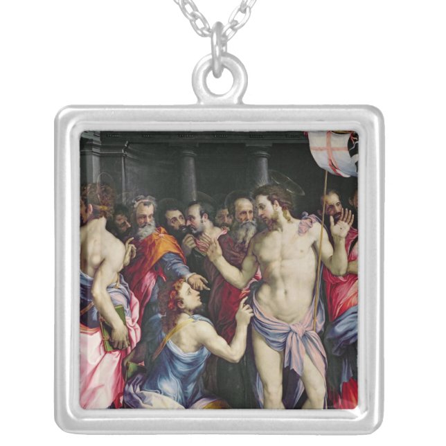 The Incredulity of St. Thomas, c.1547 Silver Plated Necklace (Front)
