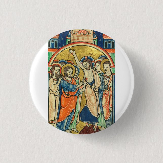 The Incredulity of St Thomas from Psalter  Button (Front)