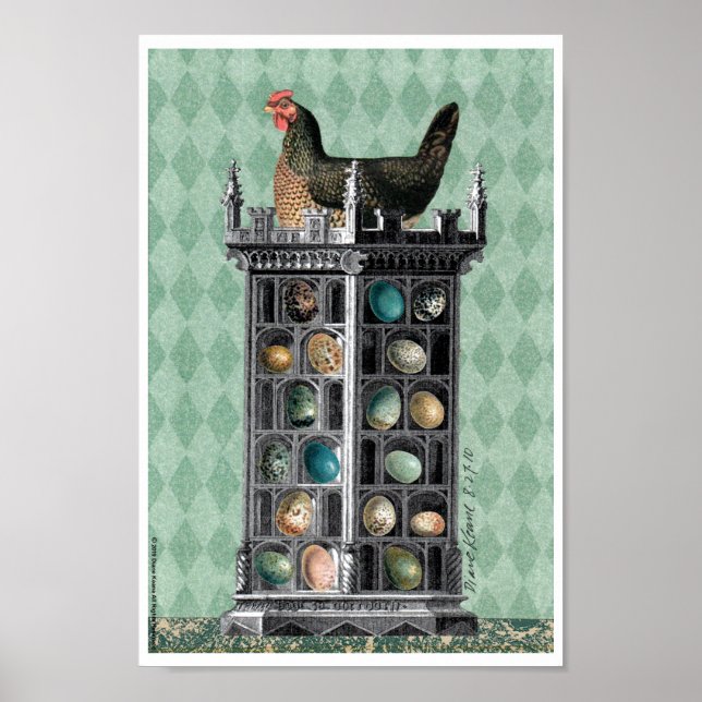 “The Incubator”  Chicken & Eggs Print (Front)