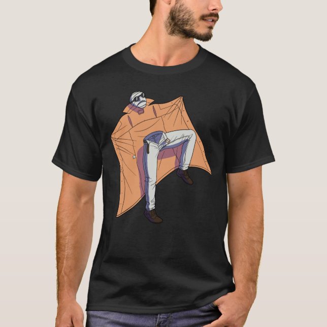 The Indecent Invisible Man Funny Flasher Cartoon T-Shirt (Front)