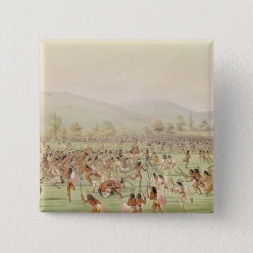The Indian Ball Game c1832 Button