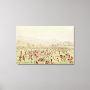 The Indian Ball Game, c.1832 Canvas Print