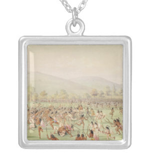 The Indian Ball Game, c.1832 Silver Plated Necklace