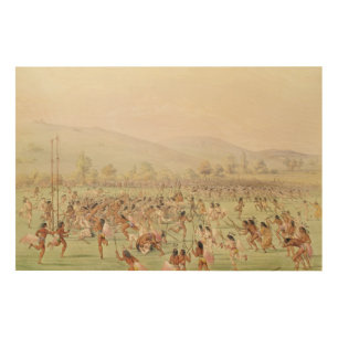 The Indian Ball Game, c.1832 Wood Wall Decor