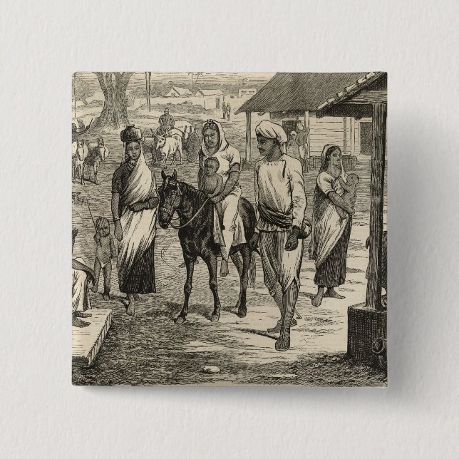 The Indian Famine Pinback Button (Front)