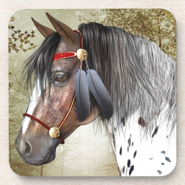 The Indian Pony Cork Coaster (Front)