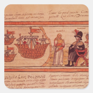 The Indian princess Malinche or Dona Marina Square Sticker