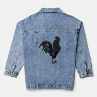 The Indonesian Ayam Cemani (Black Rooster Black Ch Denim Jacket