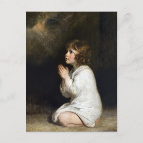 The Infant Samuel at Prayer by Joshua Reynolds Postcard
