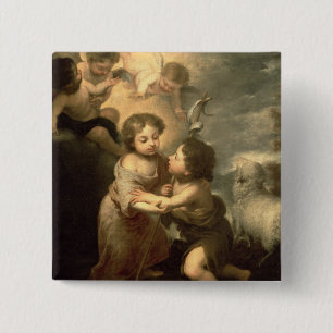 The Infants Christ and John the Baptist Pinback Button