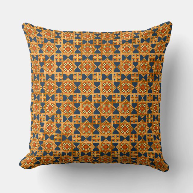 The Infinite Grid: A Mamluk Celestial Star Throw Pillow (Front)