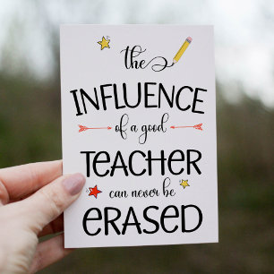 The Influence of a Good Teacher Can Never Erased Cards