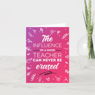 The influence of a good teacher letterpress thank you card