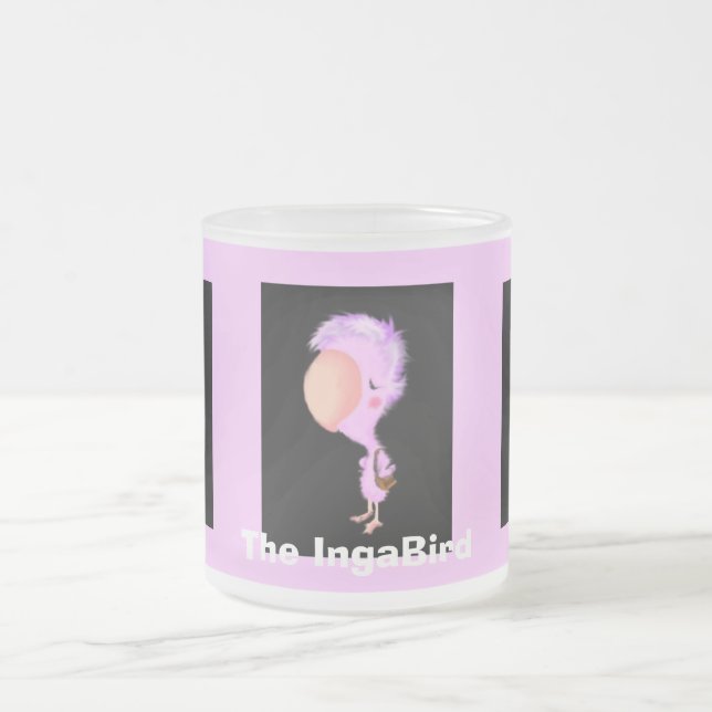 The IngaBird Frosted Glass Coffee Mug (Center)