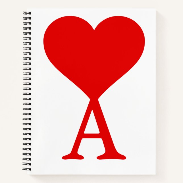 The initial A with a big red heart Notebook (Front)