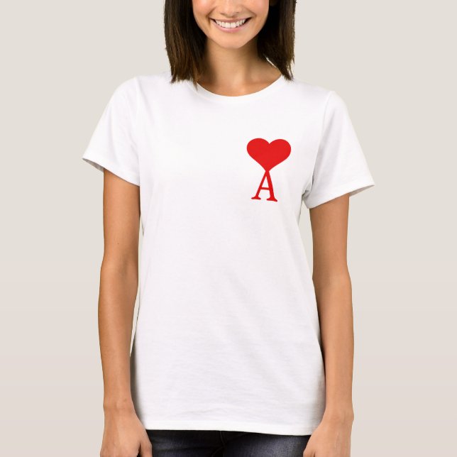 The initial A with a big red heart T-Shirt (Front)