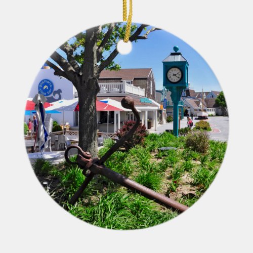 The Inlet Village at Montauk Point Ceramic Ornament
