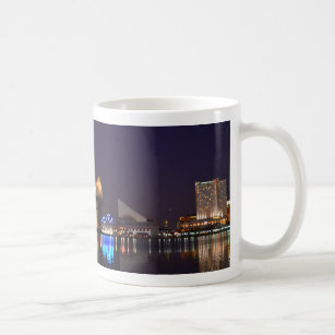 The Inner Harbor of Baltimore at Night Coffee Mug