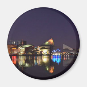 The Inner Harbor of Baltimore at Night Magnet