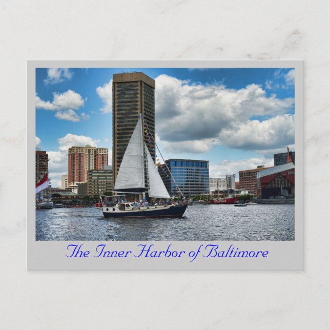 The Inner Harbor of Baltimore Postcard (Front)
