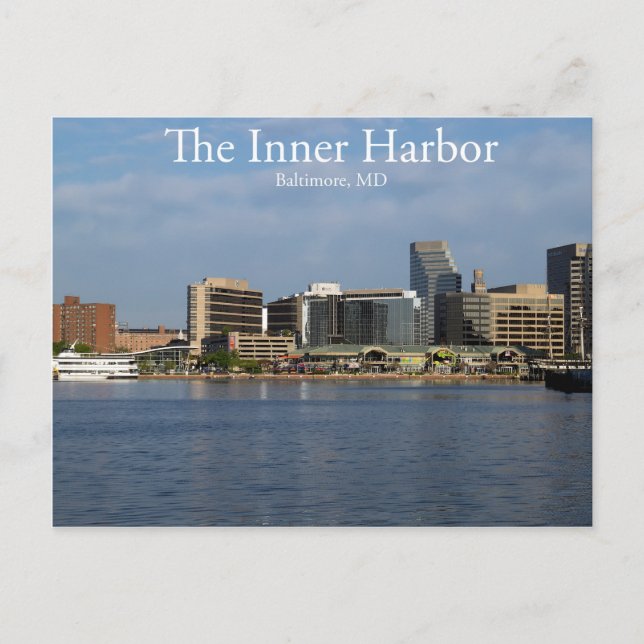 The Inner Harbor of Baltimore Postcard (Front)
