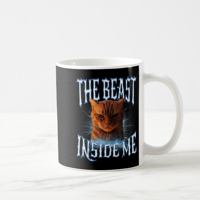 The Inside Me Funny Cat Joke Meme Graphic  Coffee Mug (Right)