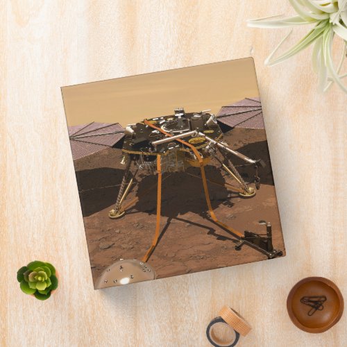 The Insight Lander Operating On Surface Of Mars 3 Ring Binder