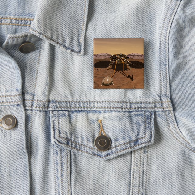 The Insight Lander Operating On Surface Of Mars. Button (In Situ)