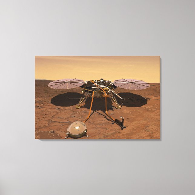 The Insight Lander Operating On Surface Of Mars. Canvas Print (Front)