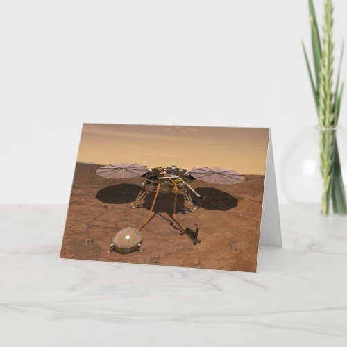 The Insight Lander Operating On Surface Of Mars Card