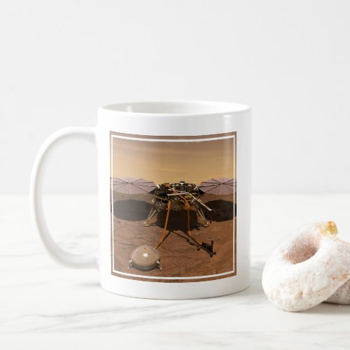 The Insight Lander Operating On Surface Of Mars Coffee Mug