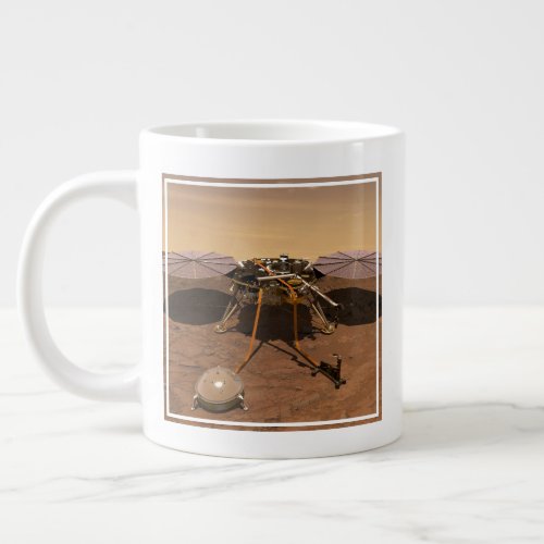 The Insight Lander Operating On Surface Of Mars Giant Coffee Mug