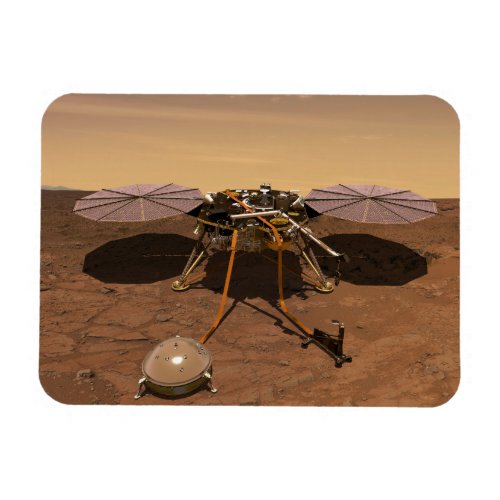 The Insight Lander Operating On Surface Of Mars Magnet