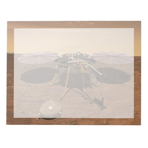 The Insight Lander Operating On Surface Of Mars Notepad