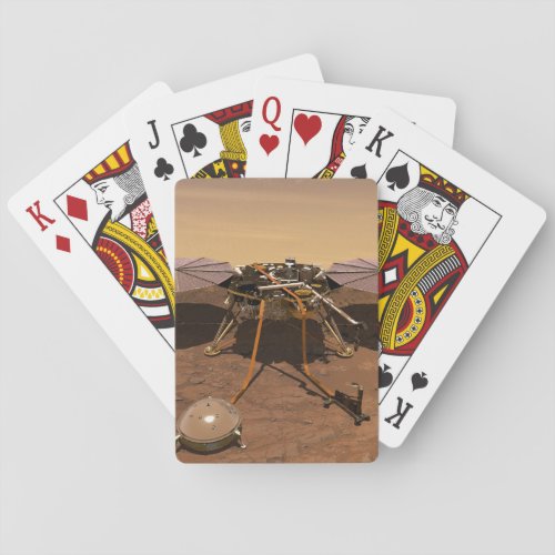The Insight Lander Operating On Surface Of Mars Playing Cards