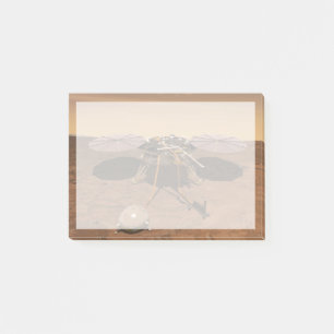 The Insight Lander Operating On Surface Of Mars. Post-it Notes