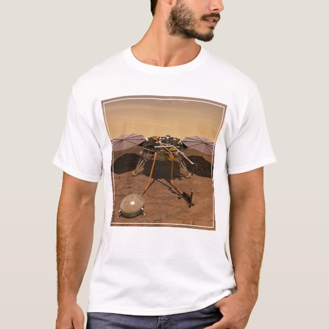 The Insight Lander Operating On Surface Of Mars. T-Shirt (Front)