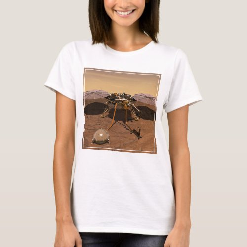 The Insight Lander Operating On Surface Of Mars T_Shirt