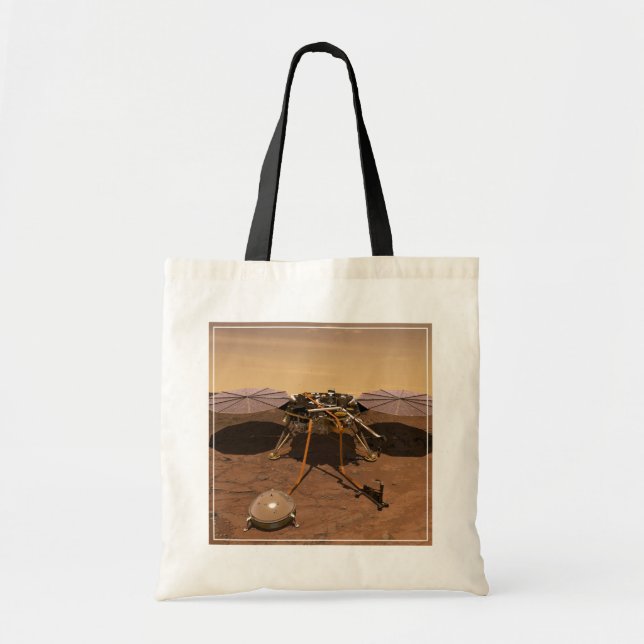 The Insight Lander Operating On Surface Of Mars. Tote Bag (Front)